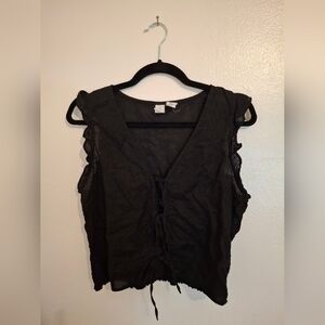 Jpie Linen Front Tie Tank Top